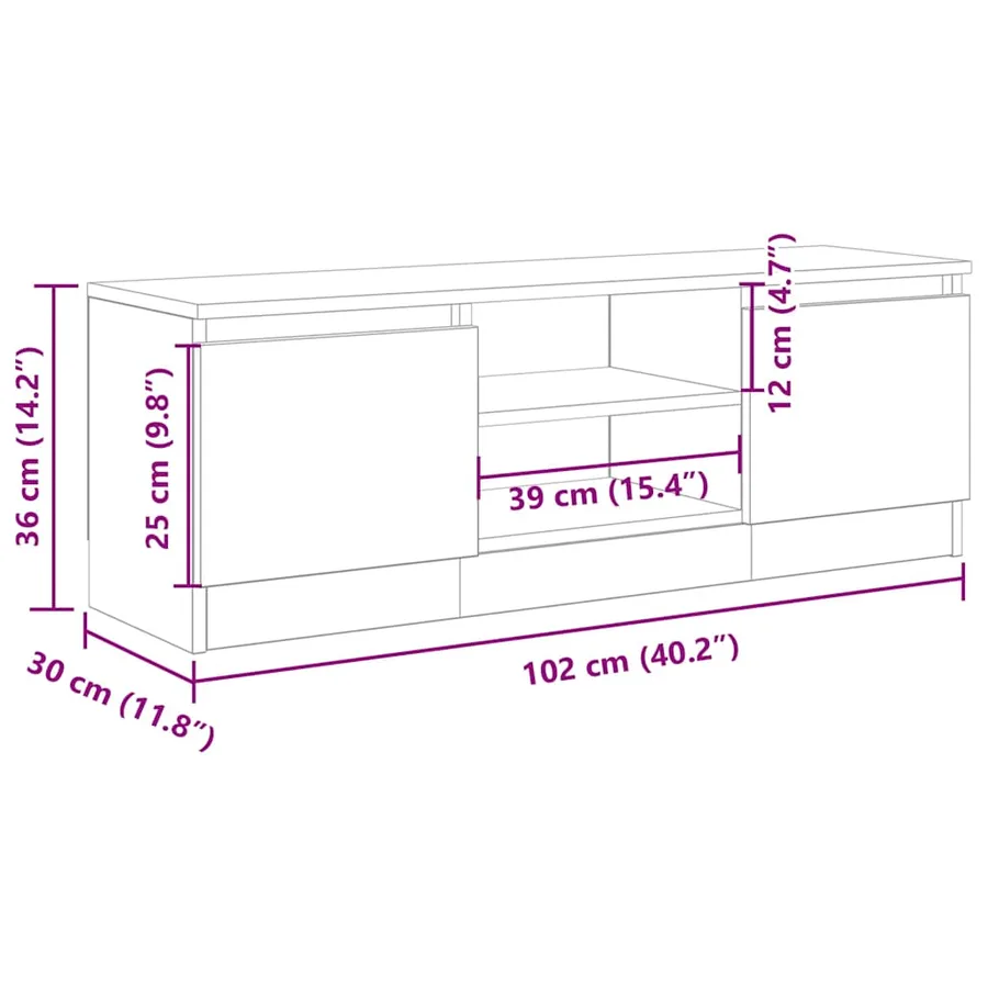 Meuble TV chêne artisanal 102x30x36 cm bois d'ingénierie - 10