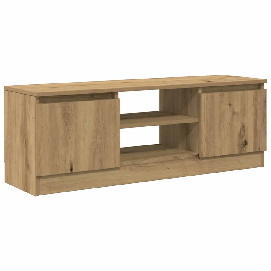 Meuble TV chêne artisanal 102x30x36 cm bois d'ingénierie - 2