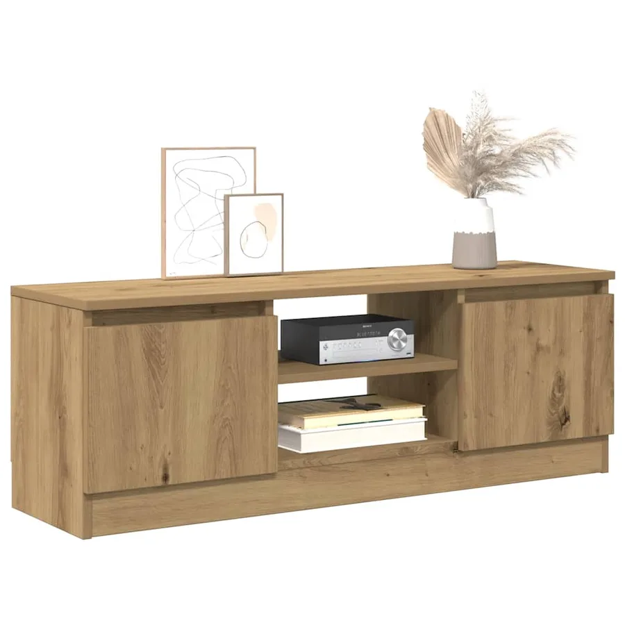 Meuble TV chêne artisanal 102x30x36 cm bois d'ingénierie - 3
