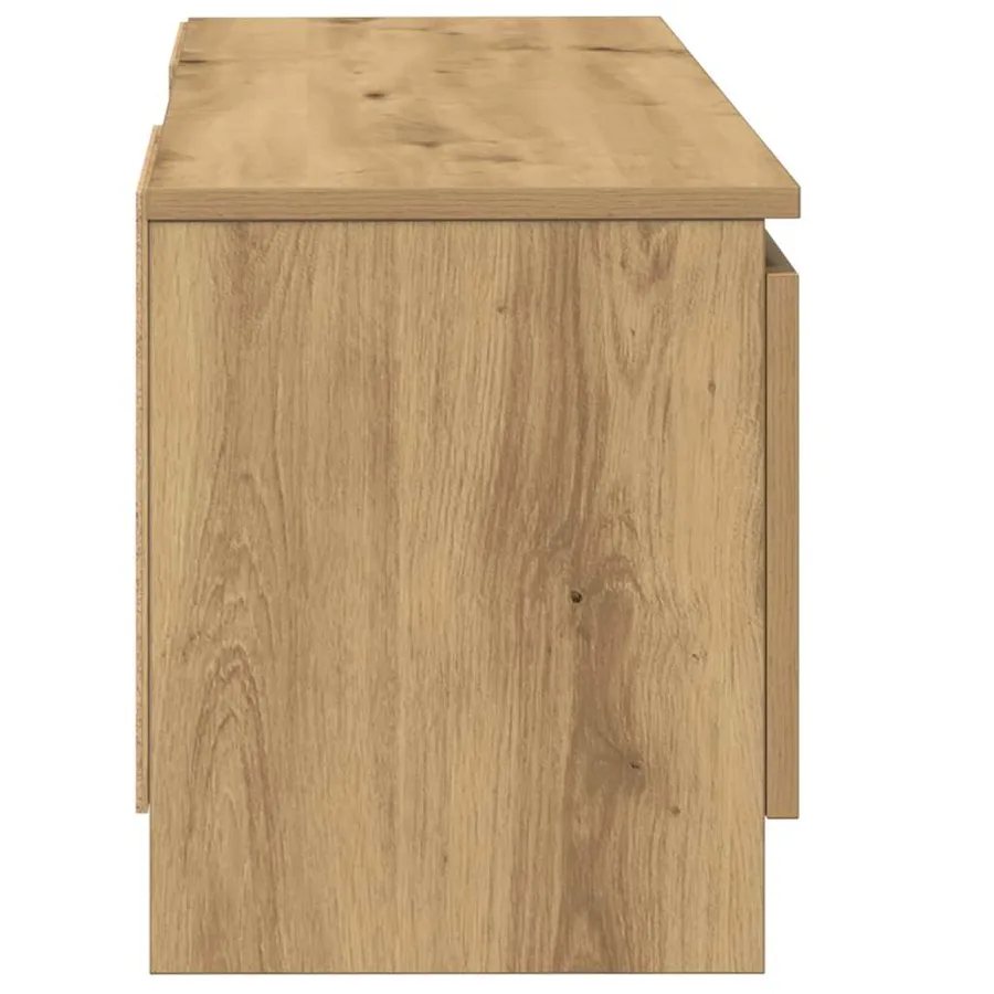 Meuble TV chêne artisanal 102x30x36 cm bois d'ingénierie - 5
