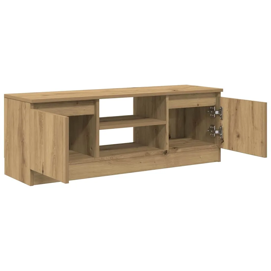 Meuble TV chêne artisanal 102x30x36 cm bois d'ingénierie - 7