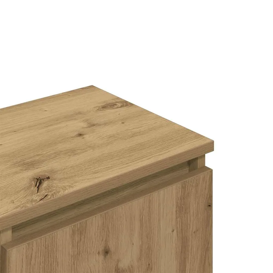 Meuble TV chêne artisanal 102x30x36 cm bois d'ingénierie - 8