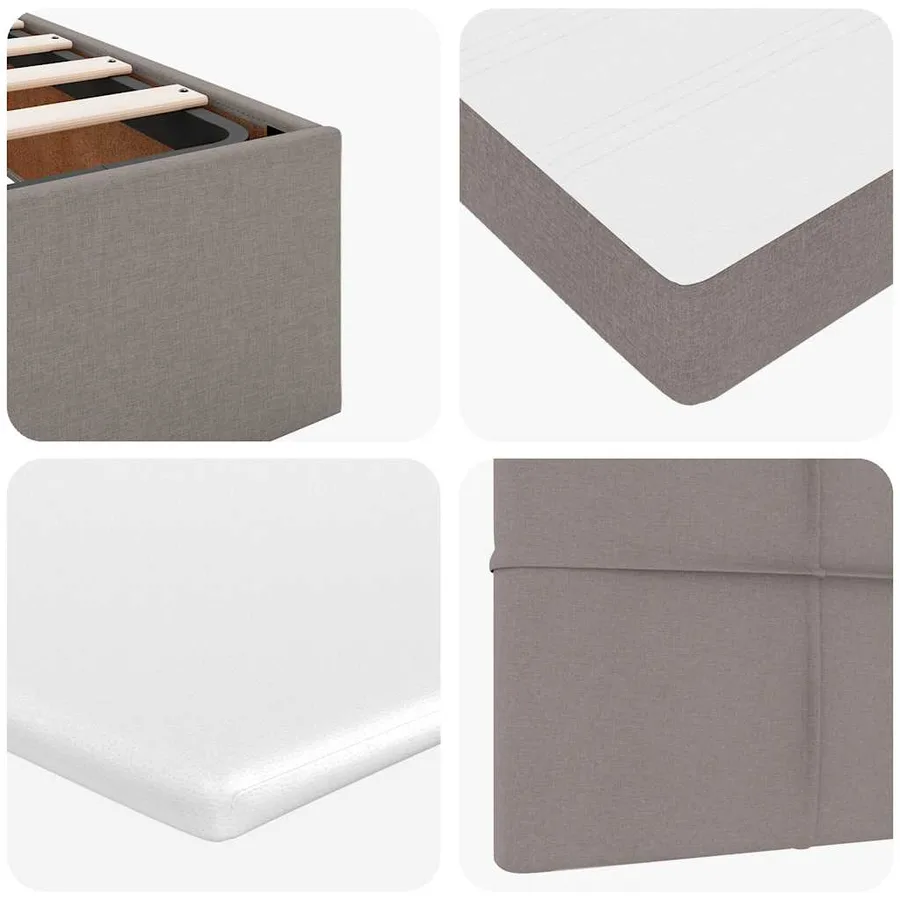 Lit ottoman avec matelas taupe 100x200 cm tissu - 13