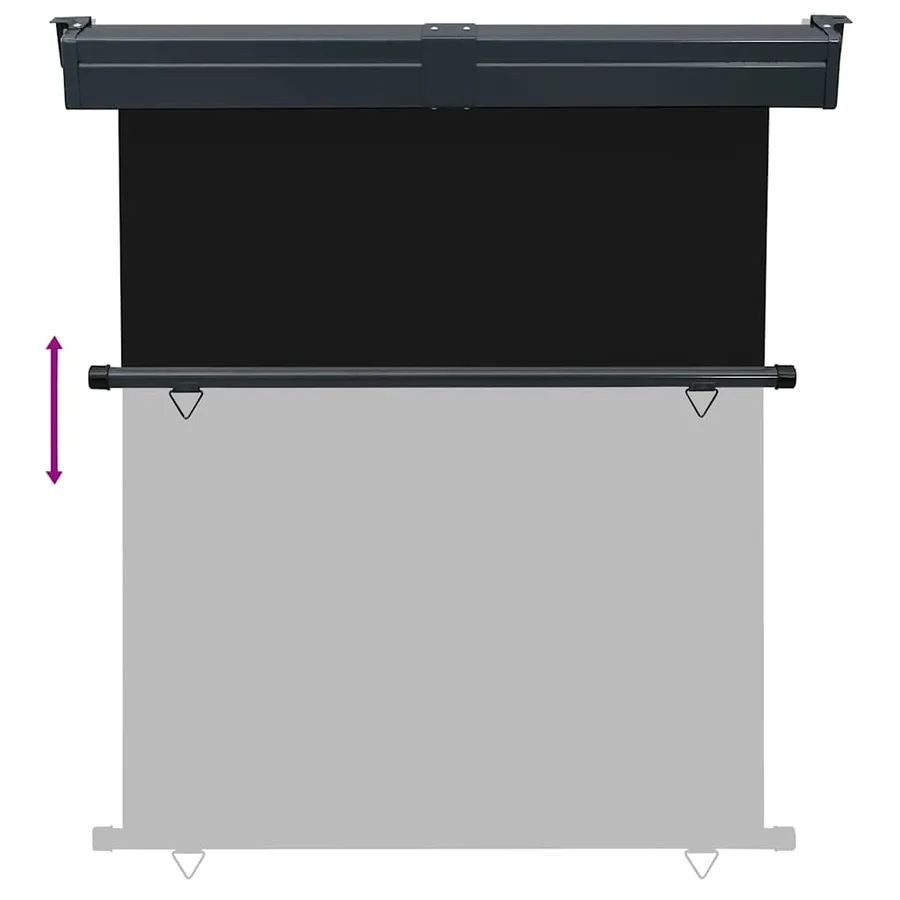 Auvent latéral de balcon 145x250 cm noir - 5
