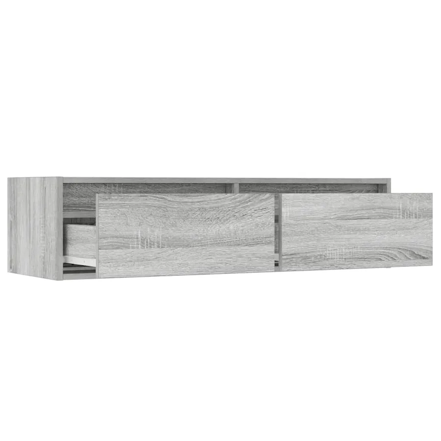 Meuble TV avec lumières LED sonoma gris 100X35,5x25 cm - 10