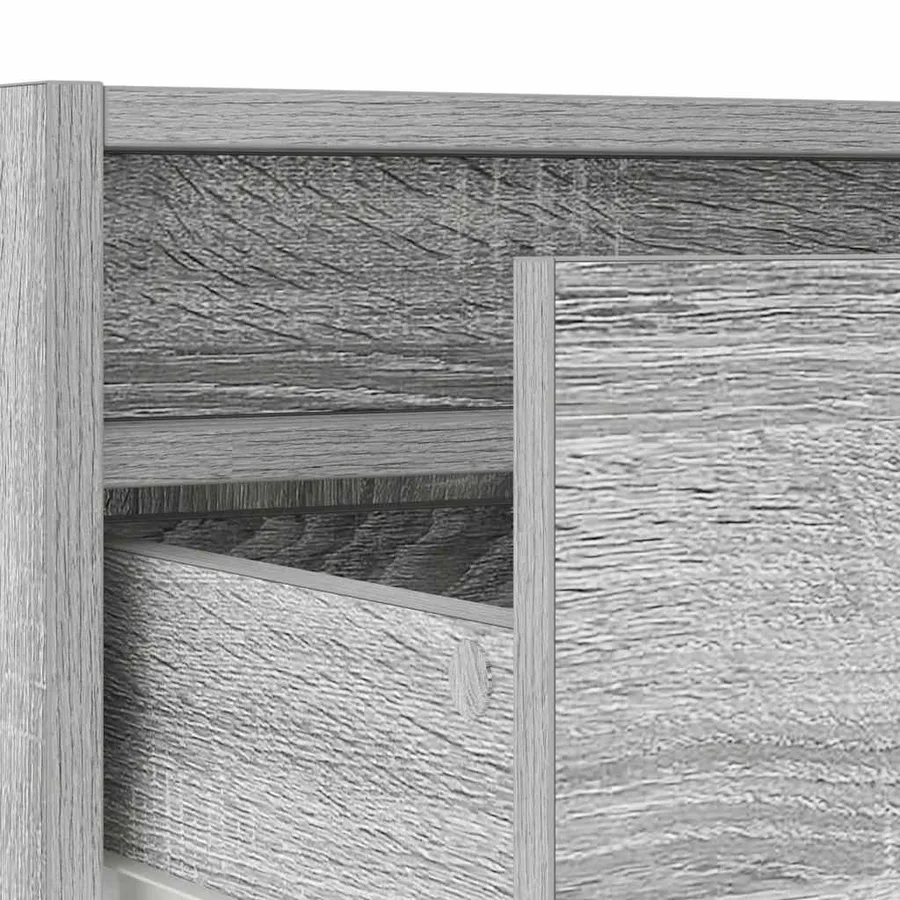 Meuble TV avec lumières LED sonoma gris 100X35,5x25 cm - 11