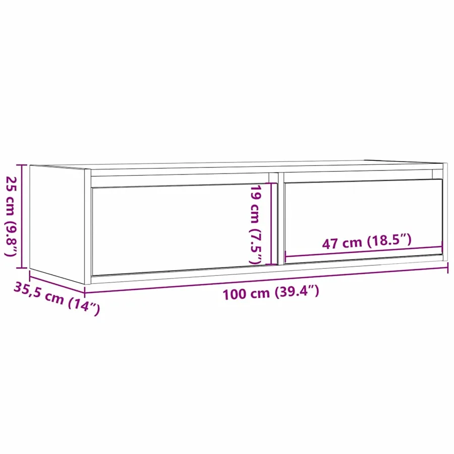 Meuble TV avec lumières LED sonoma gris 100X35,5x25 cm - 14