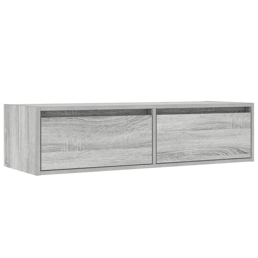 Meuble TV avec lumières LED sonoma gris 100X35,5x25 cm - 6