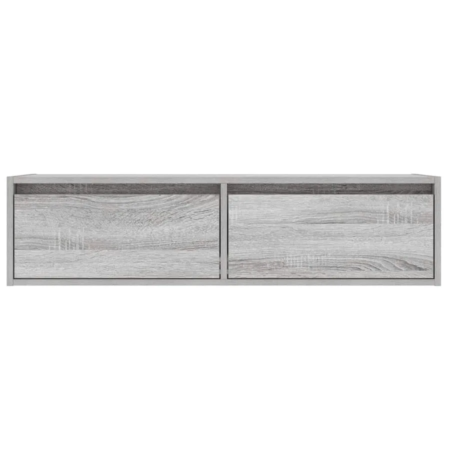 Meuble TV avec lumières LED sonoma gris 100X35,5x25 cm - 7