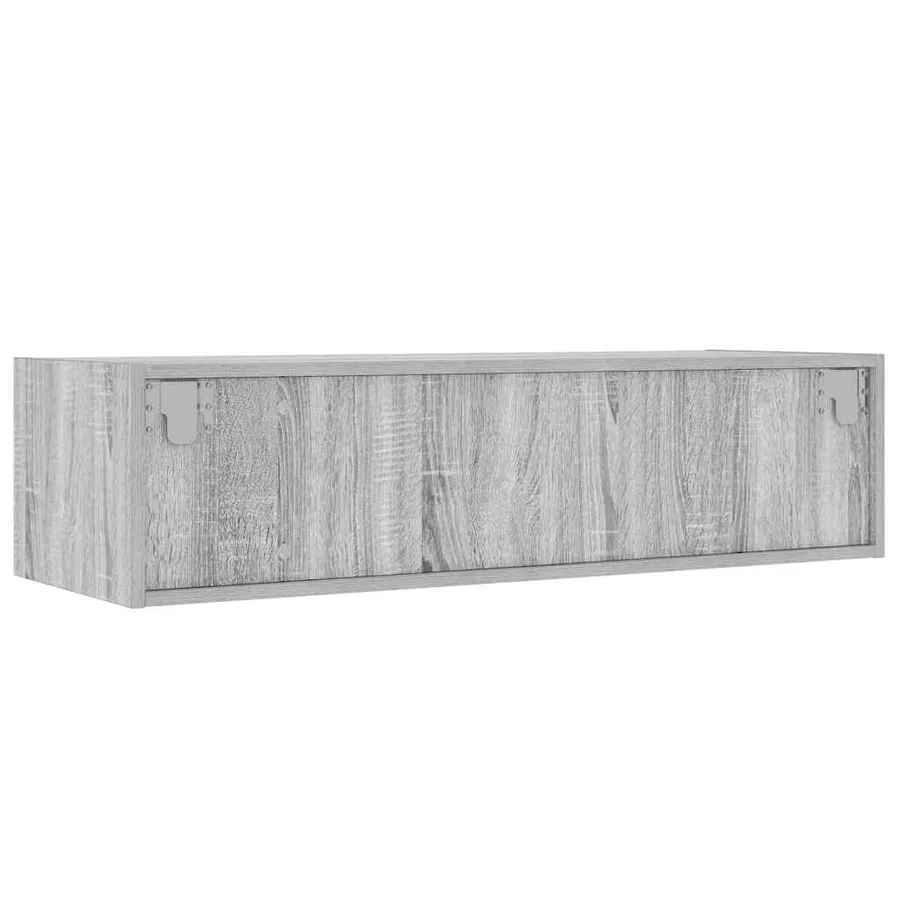 Meuble TV avec lumières LED sonoma gris 100X35,5x25 cm - 9
