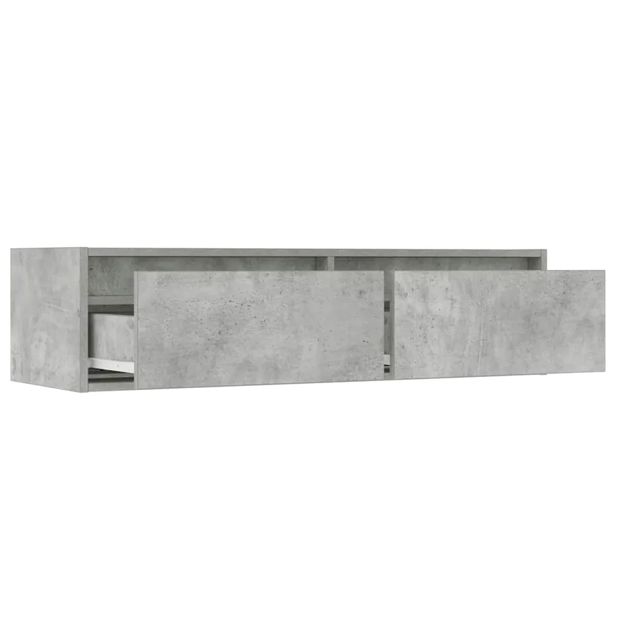 Meuble TV avec lumières LED gris béton 100X35,5x25 cm - 10