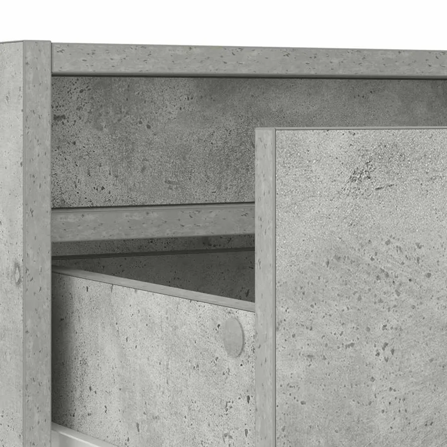 Meuble TV avec lumières LED gris béton 100X35,5x25 cm - 11