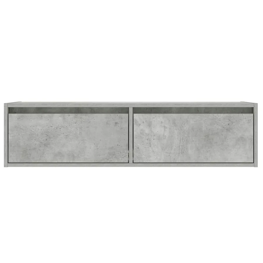 Meuble TV avec lumières LED gris béton 100X35,5x25 cm - 7
