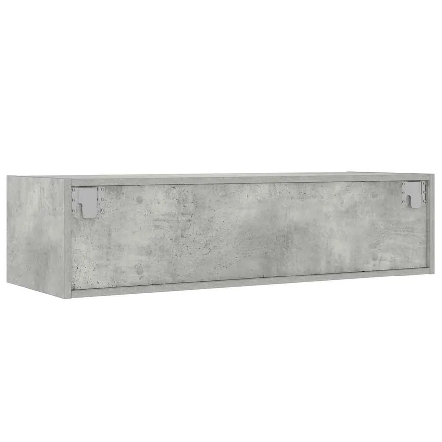 Meuble TV avec lumières LED gris béton 100X35,5x25 cm - 9