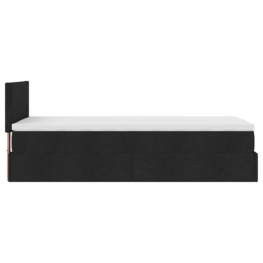 Cadre de lit ottoman avec matelas noir 80x200 cm tissu - 10