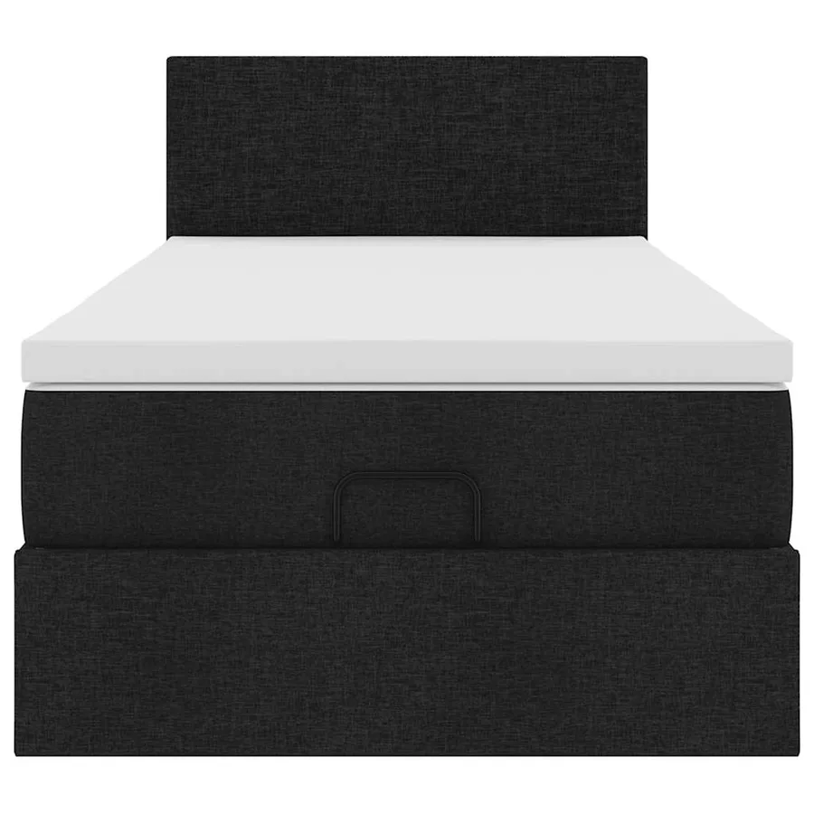 Cadre de lit ottoman avec matelas noir 80x200 cm tissu - 7