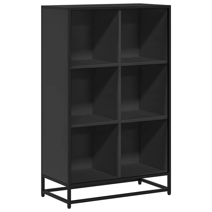 Bibliothèque noir 65,5x33x107,5 cm bois d'ingénierie - 2