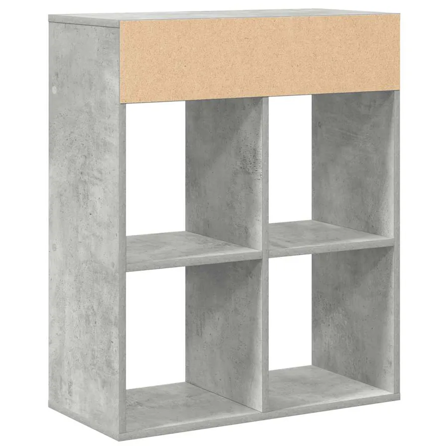 Bibliothèque gris béton 66x31x80 cm bois d’ingénierie - 6