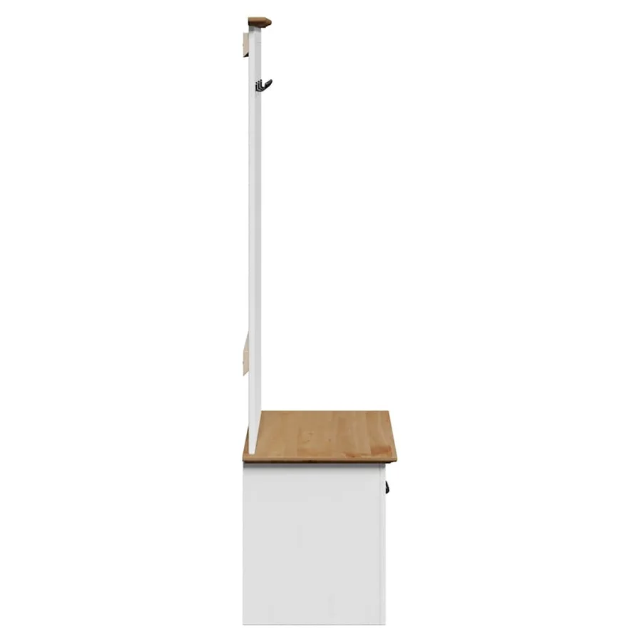 Armoire de couloir avec crochets BODO blanc marron 50x40x157 cm - 6