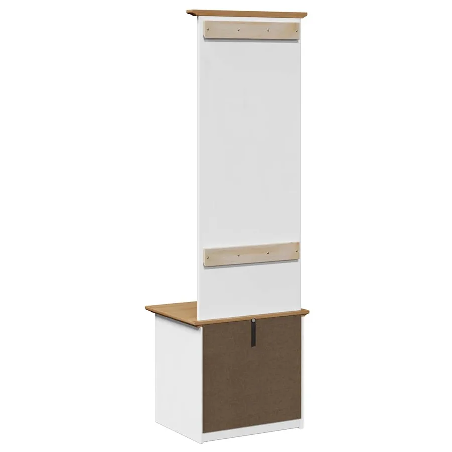 Armoire de couloir avec crochets BODO blanc marron 50x40x157 cm - 7