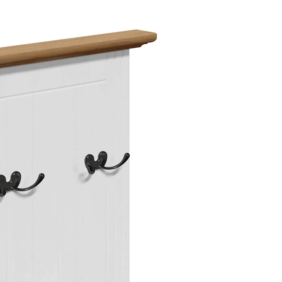 Armoire de couloir avec crochets BODO blanc marron 50x40x157 cm - 8