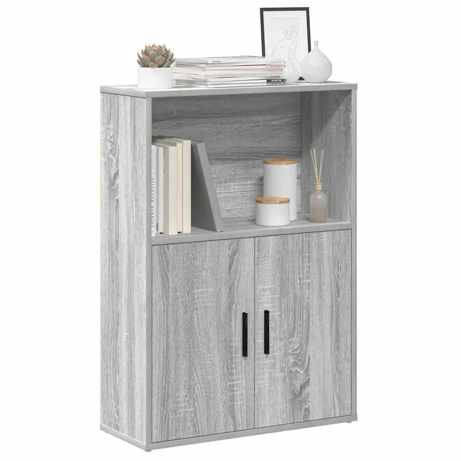 Bibliothèque sonoma gris 60x24x85 cm bois d'ingénierie