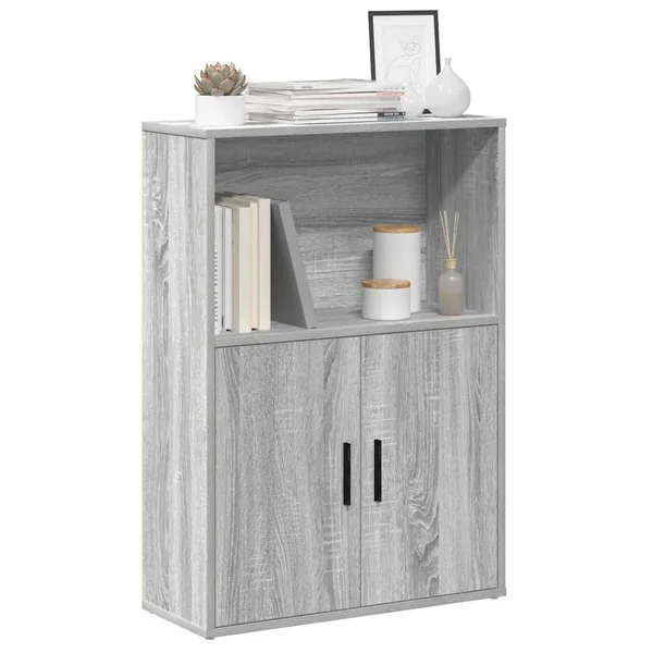 Bibliothèque sonoma gris 60x24x85 cm bois d'ingénierie
