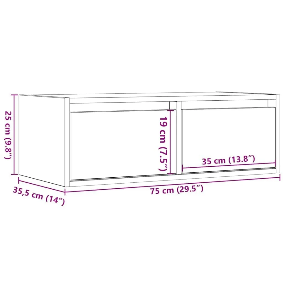 Meuble TV avec lumières LED blanc 75x35,5x25 cm - 14