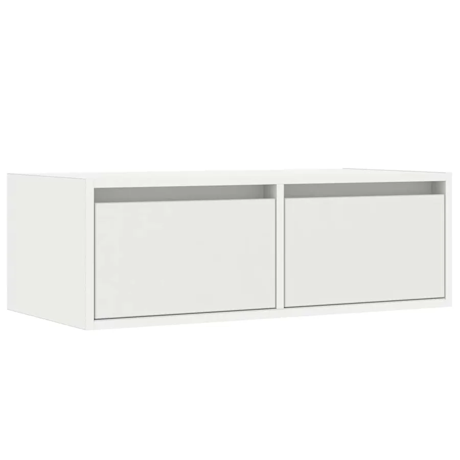 Meuble TV avec lumières LED blanc 75x35,5x25 cm - 6