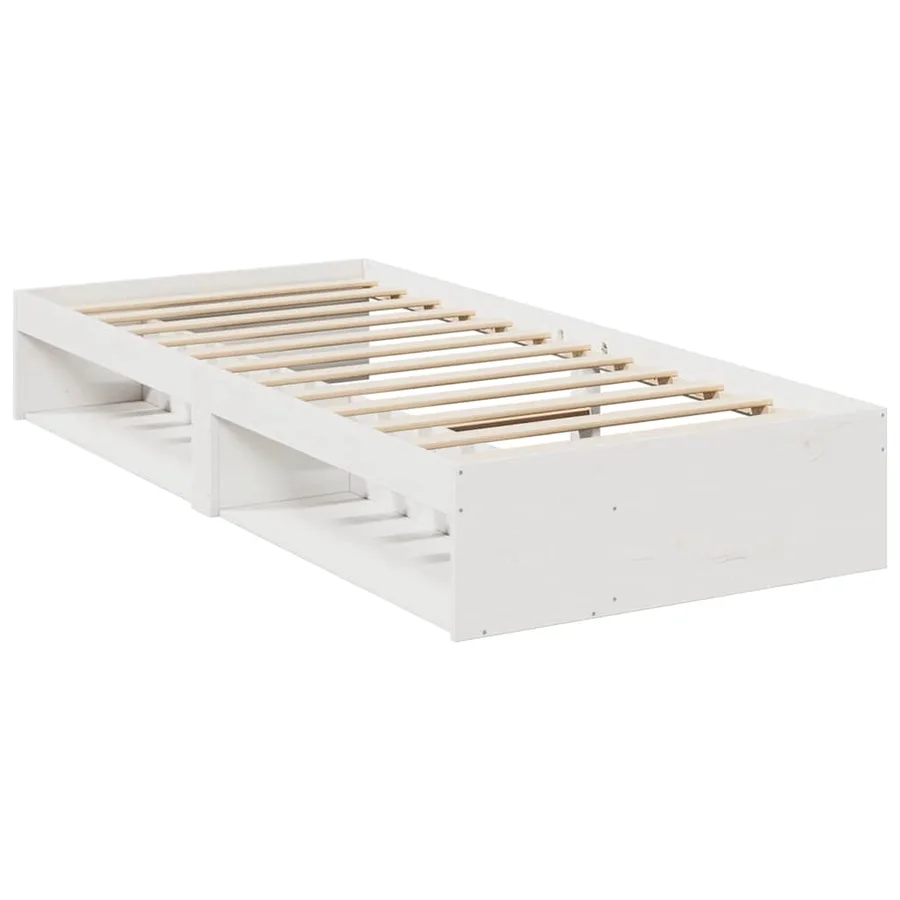 Lit de jour avec matelas blanc 90x190 cm bois de pin massif - 4