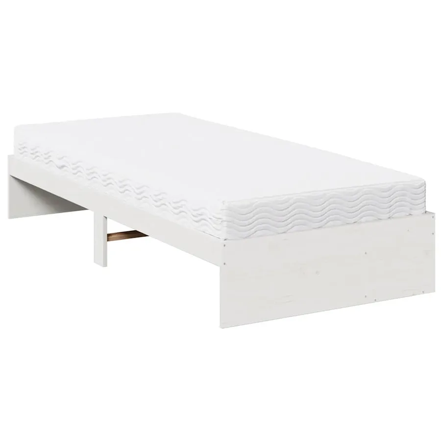 Lit de jour avec matelas blanc 80x200 cm bois de pin massif - 8