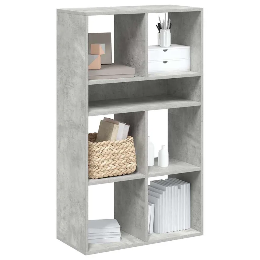 Bibliothèque gris béton 66x31x112 cm bois d'ingénierie