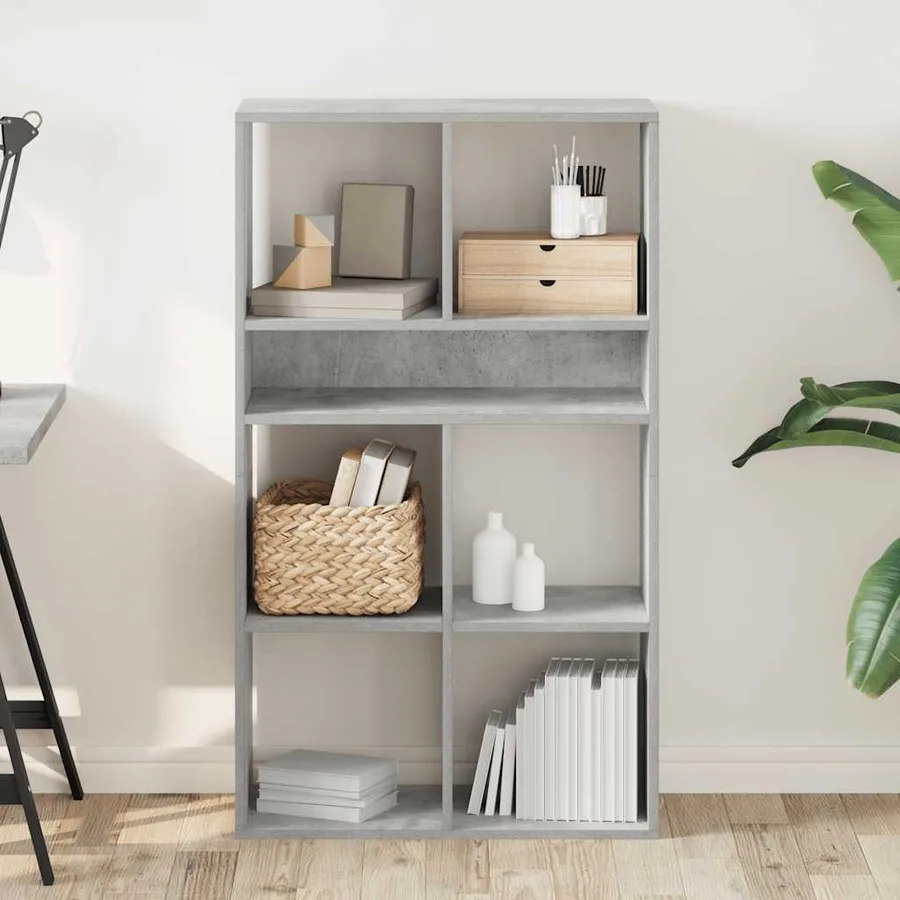 Bibliothèque gris béton 66x31x112 cm bois d'ingénierie - 3