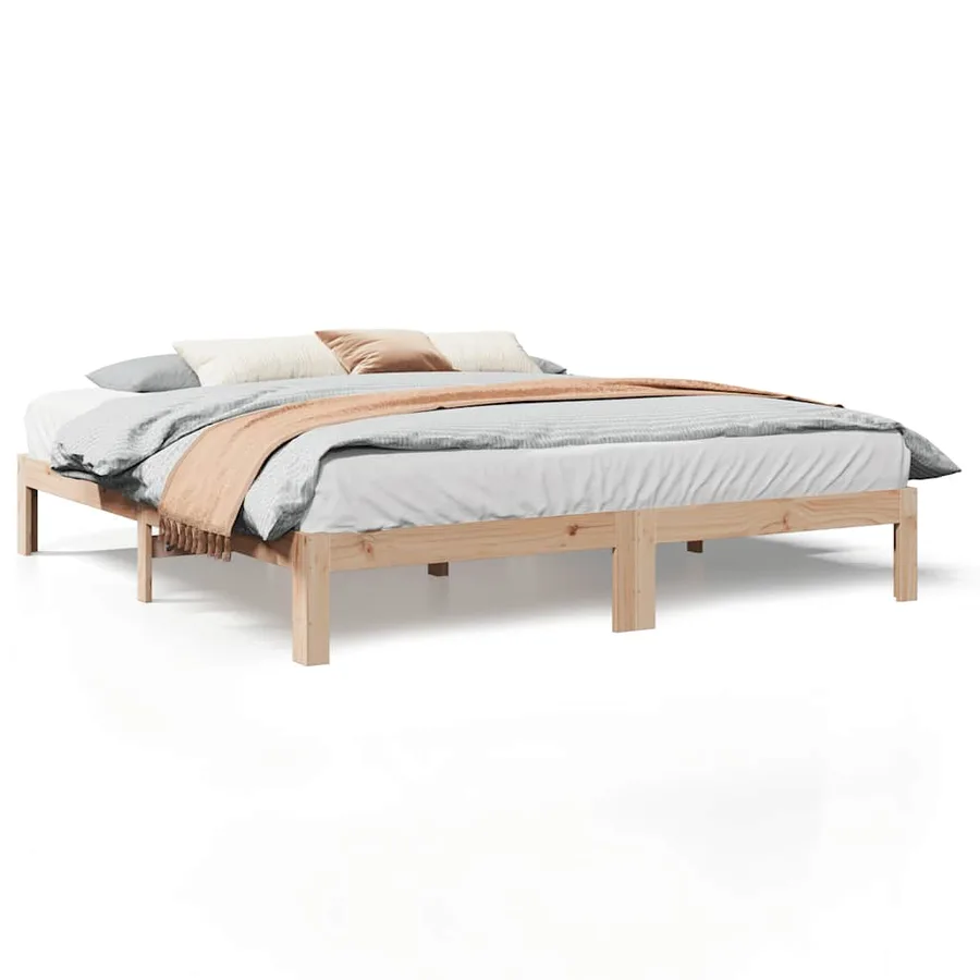 Cadre de lit sans matelas 180x200 cm bois massif de pin - 2