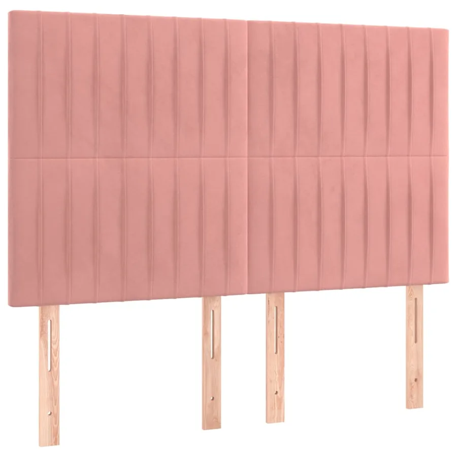 Tête de lit à LED Rose 144x5x118/128 cm Velours - 4