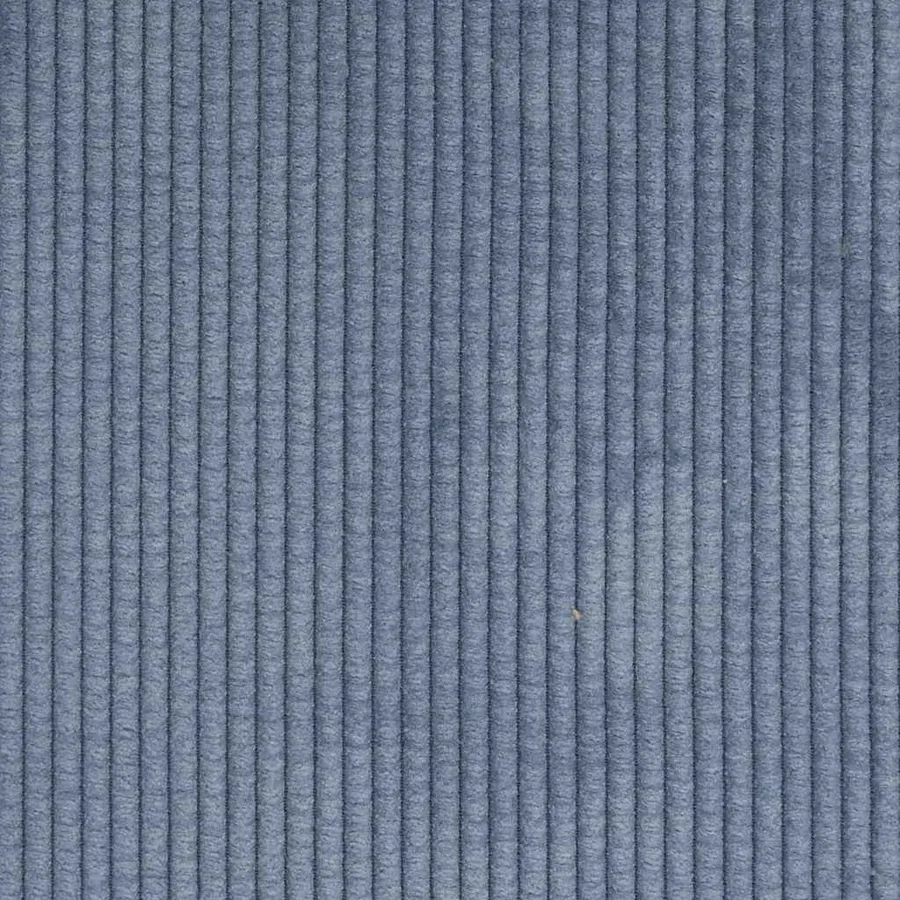 Chaise longue avec coussin bleu tissu en velours côtelé - 8