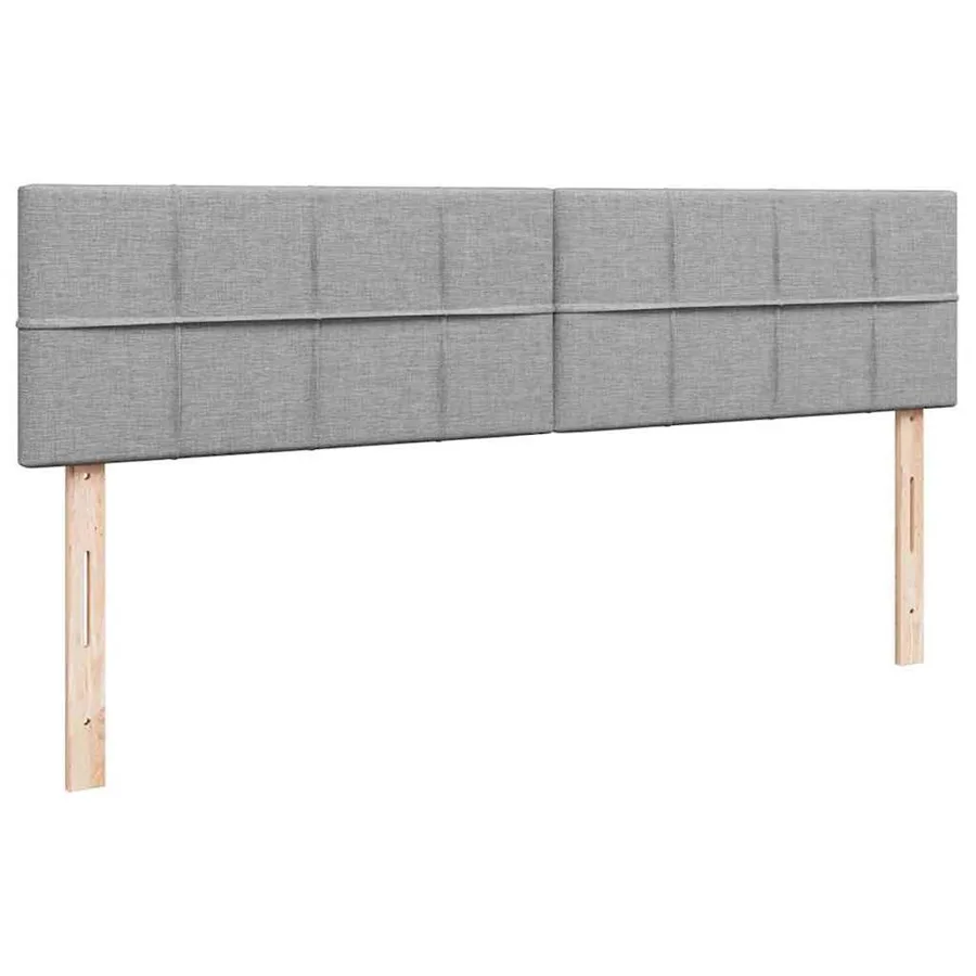 Cadre de lit ottoman et matelas gris clair 160x200cm tissu - 9