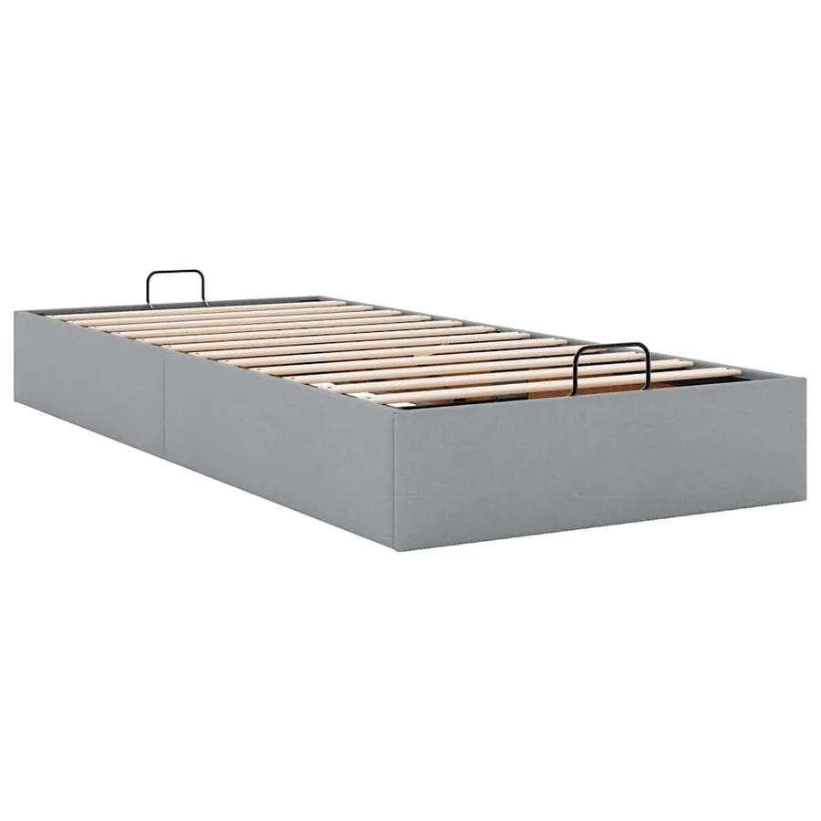 Cadre de lit ottoman sans matelas gris clair 80x200 cm tissu - 6
