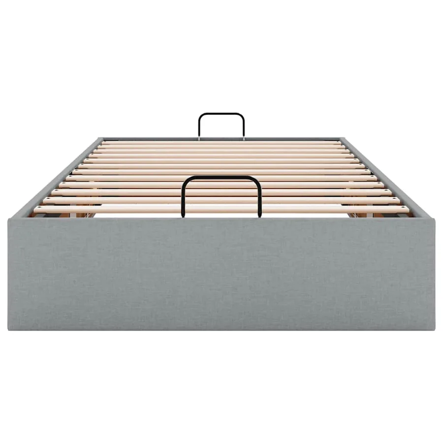 Cadre de lit ottoman sans matelas gris clair 80x200 cm tissu - 7