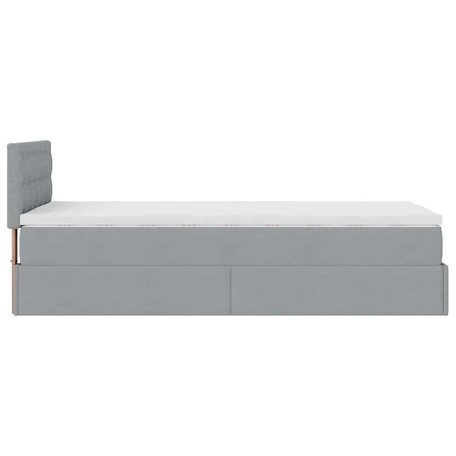 Lit ottoman avec matelas et LED Gris clair 80x200cm tissu - 11