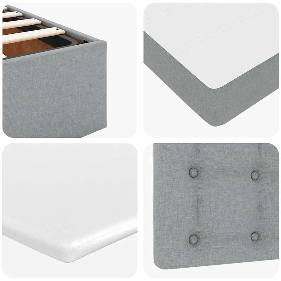 Lit ottoman avec matelas et LED Gris clair 80x200cm tissu - 14