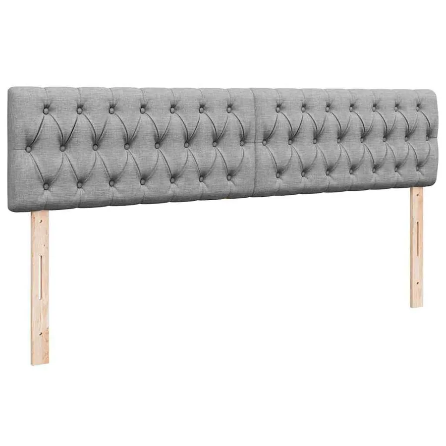 Cadre de lit ottoman et matelas gris clair 160x200cm tissu - 10