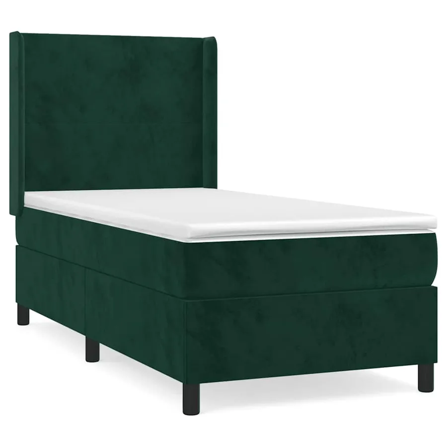 Sommier à lattes de lit avec matelas Vert foncé 90x200 cm - 2