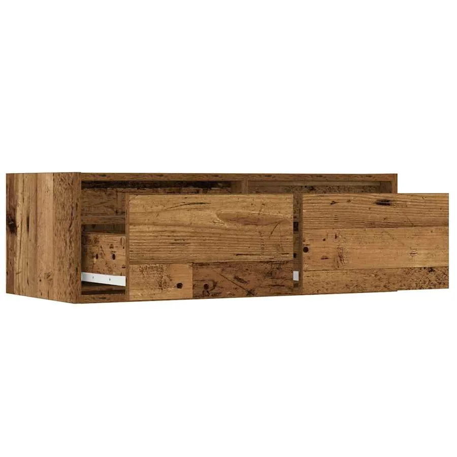 Meuble TV avec lumières LED vieux bois 75x35,5x25 cm - 10