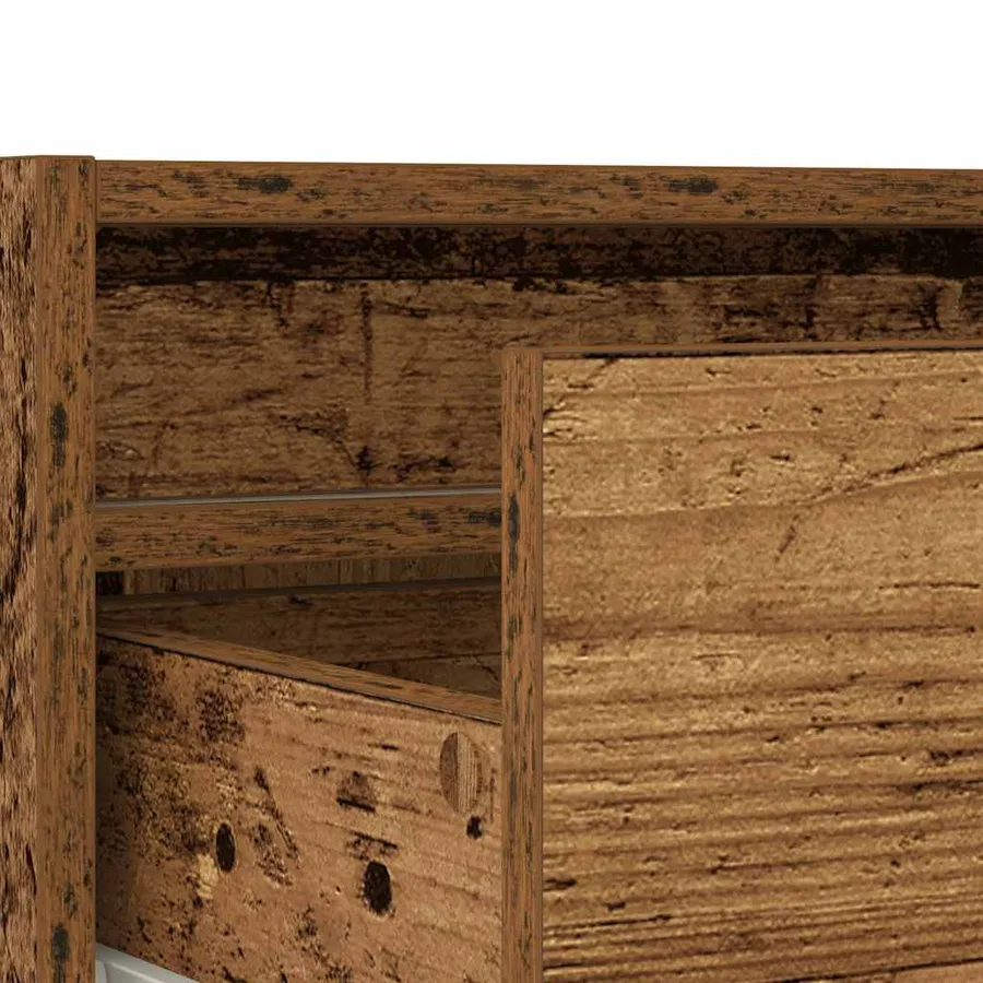 Meuble TV avec lumières LED vieux bois 75x35,5x25 cm - 11