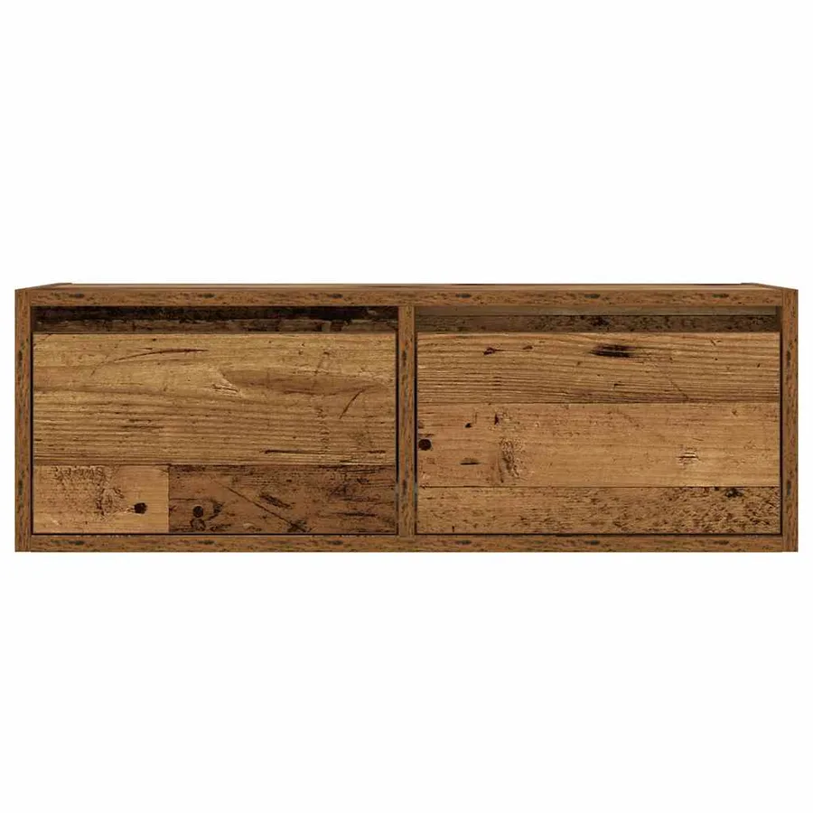 Meuble TV avec lumières LED vieux bois 75x35,5x25 cm - 7