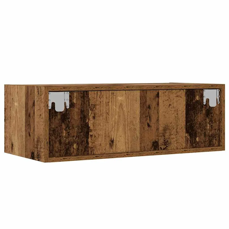Meuble TV avec lumières LED vieux bois 75x35,5x25 cm - 9