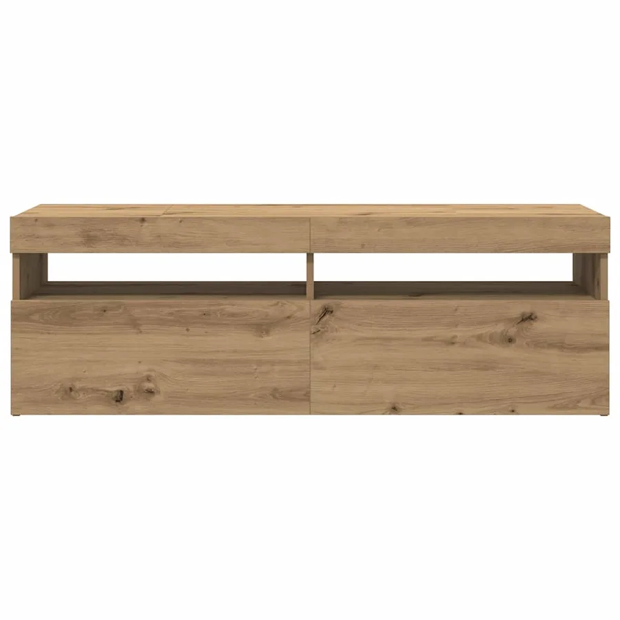 Meuble TV avec lumières LED chêne artisanal bois d'ingénierie - 6
