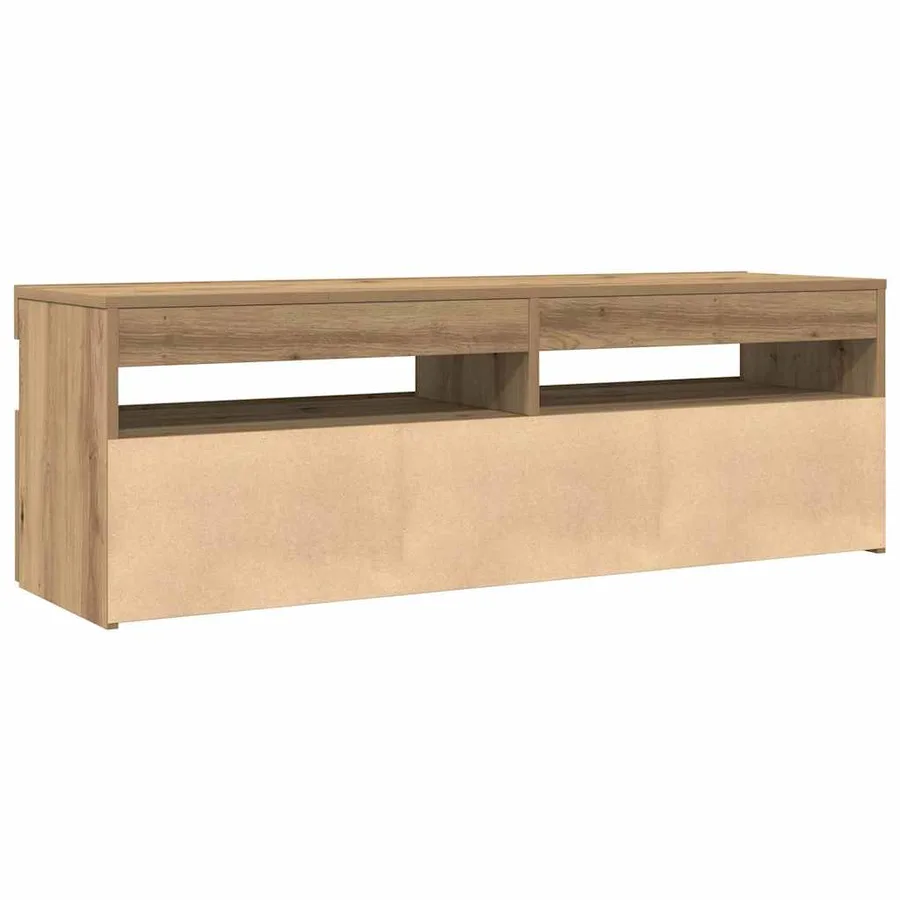 Meuble TV avec lumières LED chêne artisanal bois d'ingénierie - 7