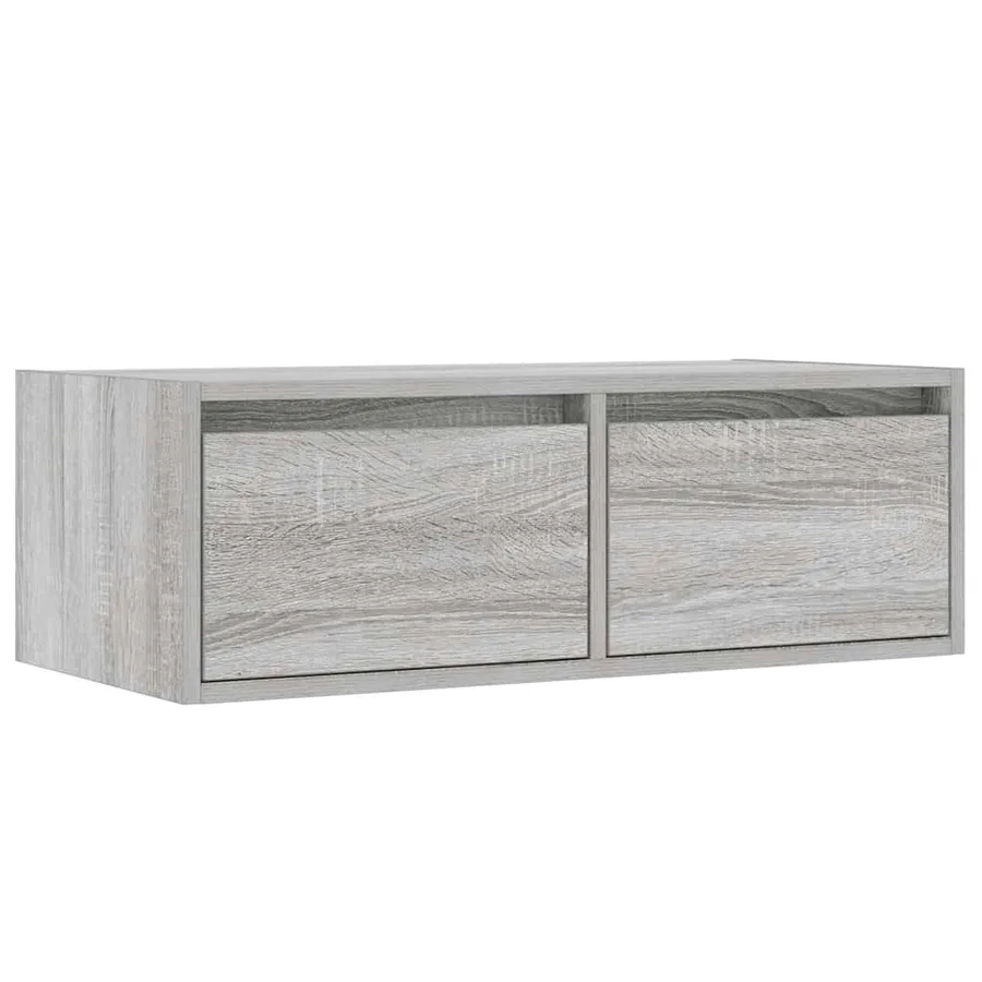 Meuble TV avec lumières LED sonoma gris 75x35,5x25 cm - 6